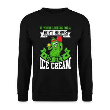 Pickleball Spieler Soft Serve Eiscreme - Unisex Pullover - Schwarz - Vorne - Alina (178cm) & Michal (187cm)