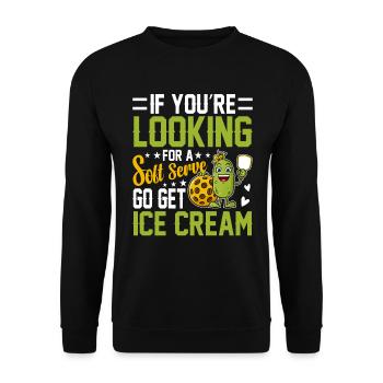 Pickleball Spieler Soft Serve Eiscreme - Unisex Pullover - Schwarz - Vorne - Alina (178cm) & Michal (187cm)