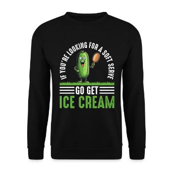 Pickleball Spieler Soft Serve Eiscreme - Unisex Pullover - Schwarz - Vorne - Alina (178cm) & Michal (187cm)