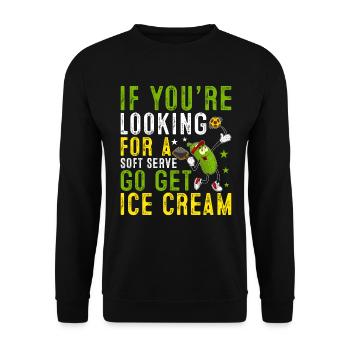 Pickleball Spieler Soft Serve Eiscreme - Unisex Pullover - Schwarz - Vorne - Alina (178cm) & Michal (187cm)