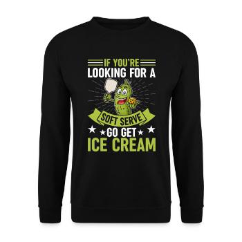 Pickleball Spieler Soft Serve Eiscreme - Unisex Pullover - Schwarz - Vorne - Alina (178cm) & Michal (187cm)