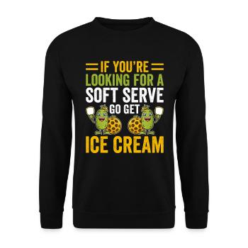 Pickleball Spieler Soft Serve Eiscreme - Unisex Pullover - Schwarz - Vorne - Alina (178cm) & Michal (187cm)