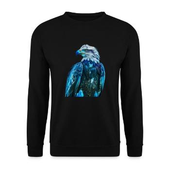 Adler Motiv Tier Tierliebhaber Vogel Kunst Natur - Unisex Pullover - Schwarz - Vorne - Alina (178cm) & Michal (187cm)