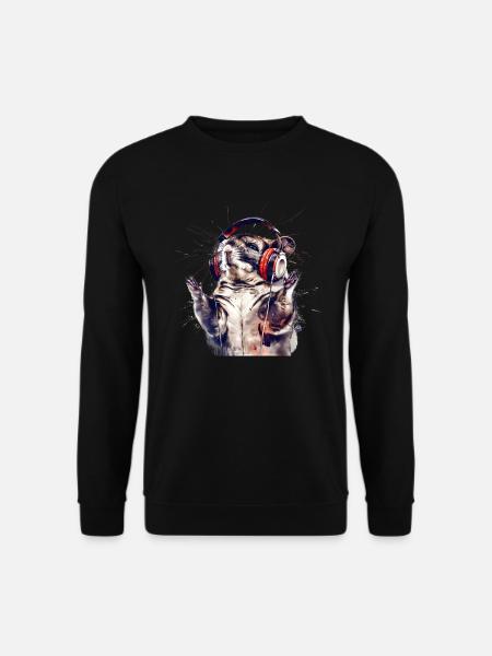 Chinchilla Motiv Tier Tierliebhaber Kopfhörer - Unisex Pullover - Schwarz