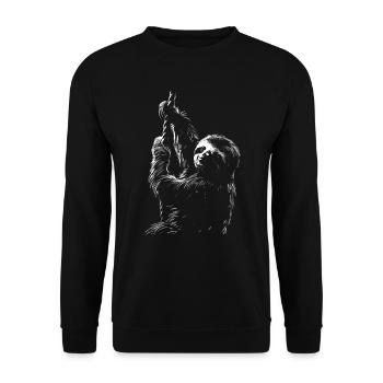 Funny Sloth Art Animal Sloth Wildlife Animals - Unisex Sweatshirt - black - Front - Alina (178cm) & Michal (187cm)
