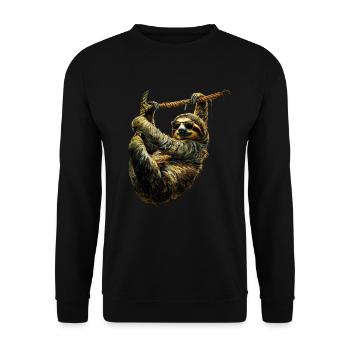 Drôle paresseux Art Animal paresseux animaux animaux sauvages - Sweat-shirt Unisexe - noir - Devant - Alina (178cm) & Michal (187cm)