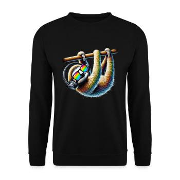 Funny Sloth Art Animal Sloth Wildlife Animals - Unisex Sweatshirt - black - Front - Alina (178cm) & Michal (187cm)