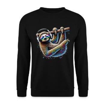 Funny Sloth Art Animal Sloth Wildlife Animals - Unisex Sweatshirt - black - Front - Alina (178cm) & Michal (187cm)