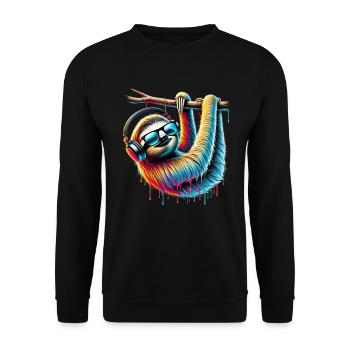 Funny Sloth Art Animal Sloth Wildlife Animals - Unisex Sweatshirt - black - Front - Alina (178cm) & Michal (187cm)