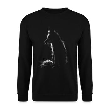 Lustiges Fuchs Fox Kunst Tier Natur Wildtier Tiere - Unisex Pullover - Schwarz - Vorne - Alina (178cm) & Michal (187cm)