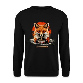 Lustiges Fuchs Fox Kunst Tier Natur Wildtier Tiere - Unisex Pullover - Schwarz - Vorne - Alina (178cm) & Michal (187cm)