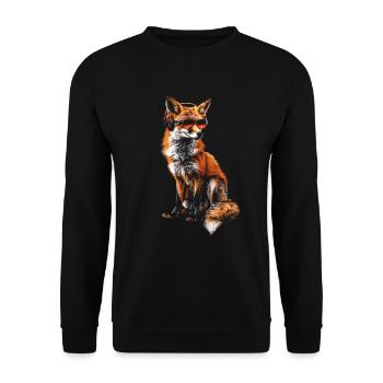 Funny Fox Fox Art Animal Nature Wildlife Animals - Unisex Sweatshirt - black - Front - Alina (178cm) & Michal (187cm)
