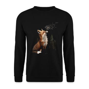 Drôle Renard Renard Art Animal Nature Animaux Animaux Sauvages - Sweat-shirt Unisexe - noir - Devant - Alina (178cm) & Michal (187cm)