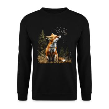 Funny Fox Fox Art Animal Nature Wildlife Animals - Unisex Sweatshirt - black - Front - Alina (178cm) & Michal (187cm)