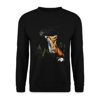 Funny Fox Fox Art Animal Nature Wildlife Animals - Unisex Sweatshirt - black - Front - Alina (178cm) & Michal (187cm)