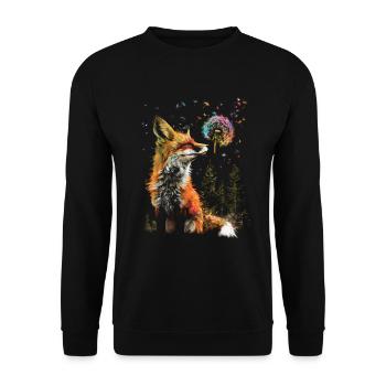Funny Fox Fox Art Animal Nature Wildlife Animals - Unisex Sweatshirt - black - Front - Alina (178cm) & Michal (187cm)