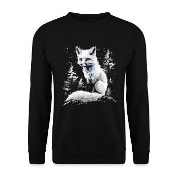 Drôle Renard Renard Art Animal Nature Animaux Animaux Sauvages - Sweat-shirt Unisexe - noir - Devant - Alina (178cm) & Michal (187cm)
