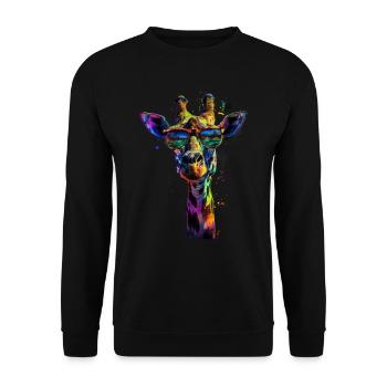Girafe motif animal amoureux des animaux safari - Sweat-shirt Unisexe - noir - Devant - Alina (178cm) & Michal (187cm)