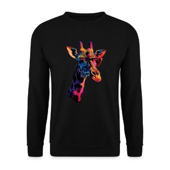 Girafe motif animal amoureux des animaux safari - Sweat-shirt Unisexe - noir - Devant - Alina (178cm) & Michal (187cm)