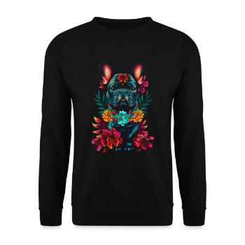Drôle bouledogue français Art animaux chiens - Sweat-shirt Unisexe - noir - Devant - Alina (178cm) & Michal (187cm)