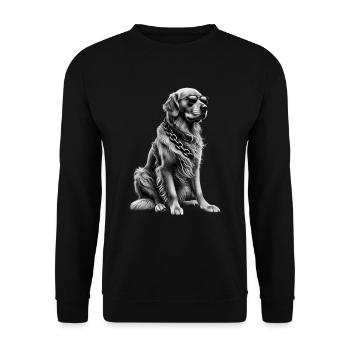 Lustige Golden Retriever Hund Kunst Hundebesitzer - Unisex Pullover - Schwarz - Vorne - Alina (178cm) & Michal (187cm)