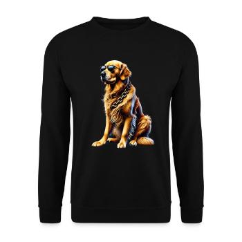 Lustige Golden Retriever Hund Kunst Hundebesitzer - Unisex Pullover - Schwarz - Vorne - Alina (178cm) & Michal (187cm)