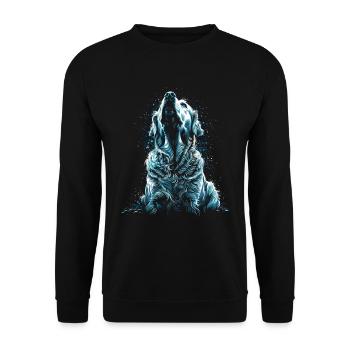 Lustige Golden Retriever Hund Kunst Hundebesitzer - Unisex Pullover - Schwarz - Vorne - Alina (178cm) & Michal (187cm)