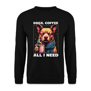 Funny Dog Art Dog Owner Dogs Coffee - Unisex Sweatshirt - black - Front - Alina (178cm) & Michal (187cm)