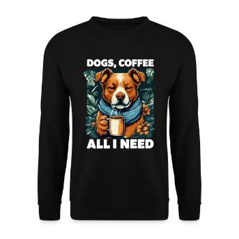Funny Dog Art Dog Owner Dogs Coffee - Unisex Sweatshirt - black - Front - Alina (178cm) & Michal (187cm)