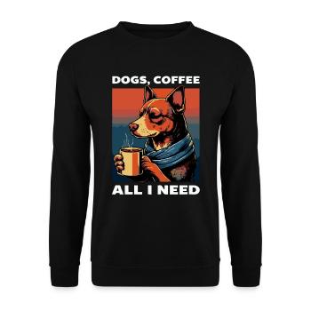 Funny Dog Art Dog Owner Dogs Coffee - Unisex Sweatshirt - black - Front - Alina (178cm) & Michal (187cm)