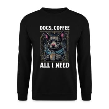 Lustiges Hund Kunst Hundebesitzer Hunde Kaffee - Unisex Pullover - Schwarz - Vorne - Alina (178cm) & Michal (187cm)