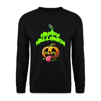 helloween neon - Unisex Pullover - Schwarz - Vorne - Alina (178cm) & Michal (187cm)