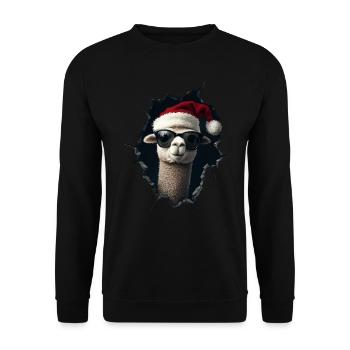 Alpaca Breeder Llama Christmas Christmas Alpaca - Unisex Sweatshirt - black - Front - Alina (178cm) & Michal (187cm)