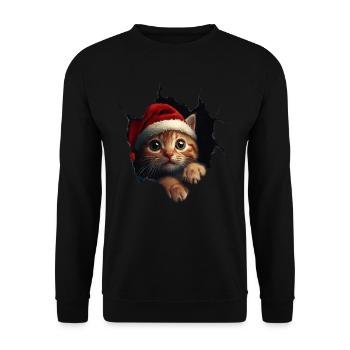 Chat Propriétaire Chats Noël Noël Chat - Sweat-shirt Unisexe - noir - Devant - Alina (178cm) & Michal (187cm)