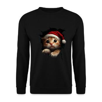 Chat Propriétaire Chats Noël Noël Chat - Sweat-shirt Unisexe - noir - Devant - Alina (178cm) & Michal (187cm)
