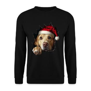 Hundebesitzer Hunde Weihnachten Weihnachts Hund - Unisex Pullover - Schwarz - Vorne - Alina (178cm) & Michal (187cm)