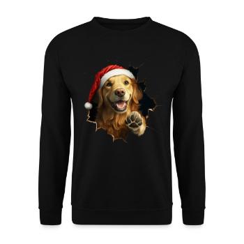 Hundebesitzer Hunde Weihnachten Weihnachts Hund - Unisex Pullover - Schwarz - Vorne - Alina (178cm) & Michal (187cm)