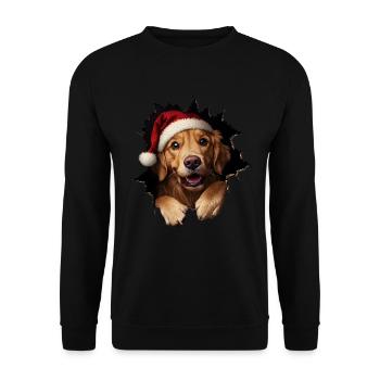 Hundebesitzer Hunde Weihnachten Weihnachts Hund - Unisex Pullover - Schwarz - Vorne - Alina (178cm) & Michal (187cm)