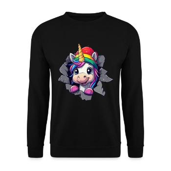 Licorne drôle Licornes de Noël Licorne - Sweat-shirt Unisexe - noir - Devant - Alina (178cm) & Michal (187cm)