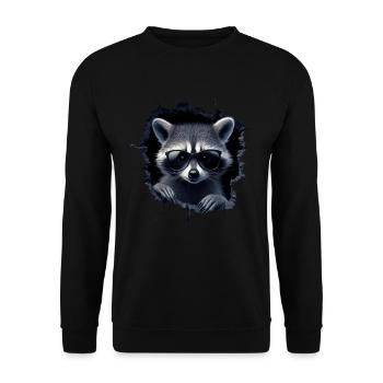 Funny Raccoon Raccoon Lover Cute Zoo Animal - Unisex Sweatshirt - black - Front - Alina (178cm) & Michal (187cm)