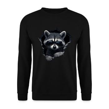 drôle raton laveur raton laveur amant mignon zoo animal - Sweat-shirt Unisexe - noir - Devant - Alina (178cm) & Michal (187cm)