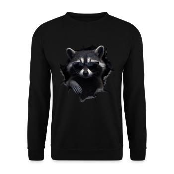 drôle raton laveur raton laveur amant mignon zoo animal - Sweat-shirt Unisexe - noir - Devant - Alina (178cm) & Michal (187cm)