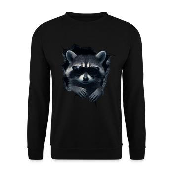 drôle raton laveur raton laveur amant mignon zoo animal - Sweat-shirt Unisexe - noir - Devant - Alina (178cm) & Michal (187cm)