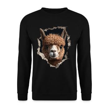 Funny Alpaca Alpaca Lover Cute Zoo Animals - Unisex Sweatshirt - black - Front - Alina (178cm) & Michal (187cm)