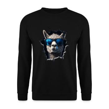 Funny Alpaca Alpaca Lover Cute Zoo Animals - Unisex Sweatshirt - black - Front - Alina (178cm) & Michal (187cm)