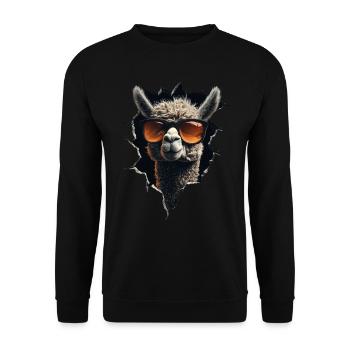 Funny Alpaca Alpaca Lover Cute Zoo Animals - Unisex Sweatshirt - black - Front - Alina (178cm) & Michal (187cm)