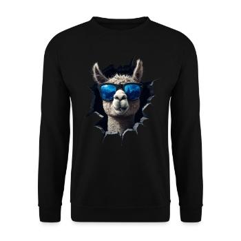 Funny Alpaca Alpaca Lover Cute Zoo Animals - Unisex Sweatshirt - black - Front - Alina (178cm) & Michal (187cm)