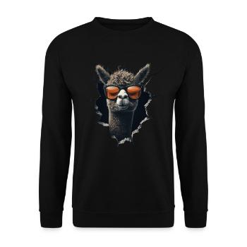 Funny Alpaca Alpaca Lover Cute Zoo Animals - Unisex Sweatshirt - black - Front - Alina (178cm) & Michal (187cm)