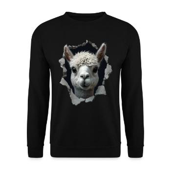 Funny Alpaca Alpaca Lover Cute Zoo Animals - Unisex Sweatshirt - black - Front - Alina (178cm) & Michal (187cm)
