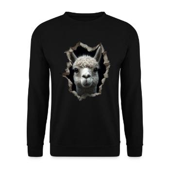 Funny Alpaca Alpaca Lover Cute Zoo Animals - Unisex Sweatshirt - black - Front - Alina (178cm) & Michal (187cm)